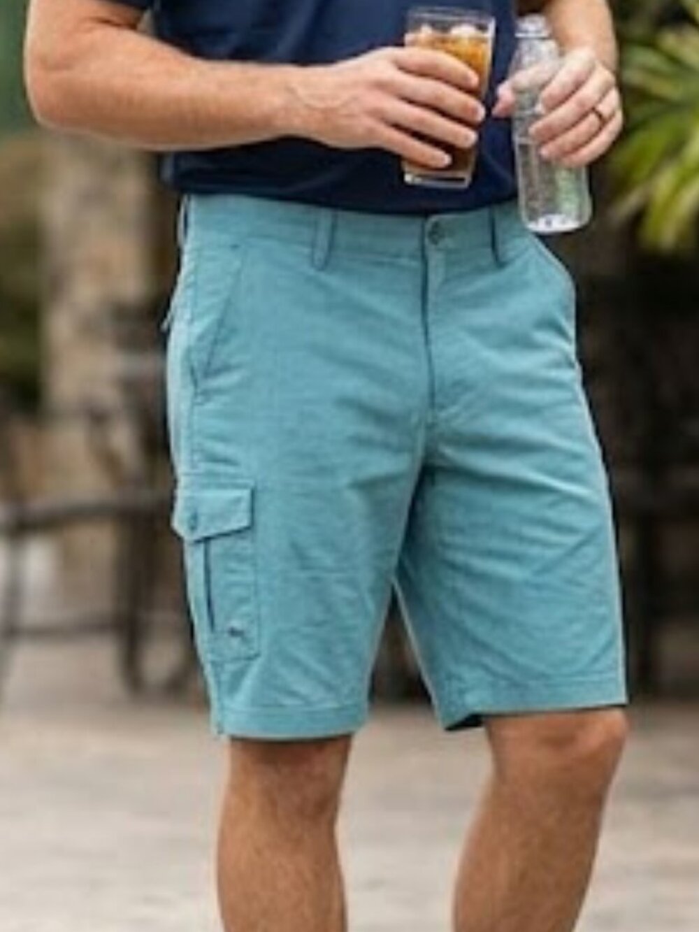 Volcom Surf & Turf Hybrid Boardwalk Chino Shorts Teal Aqua Blue 34